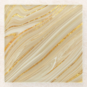 Golden marble: luxurious texture background. glass coaster