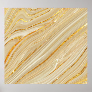 Golden marble: luxurious texture background. poster