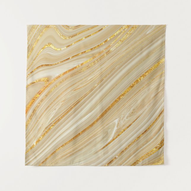 Golden marble: luxurious texture background. tapestry (Front)