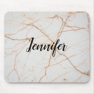 Golden Marble Monogram Mouse Mat
