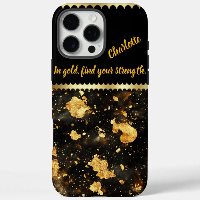 Golden marble patterns in cosmic space Case-Mate iPhone case (Back)