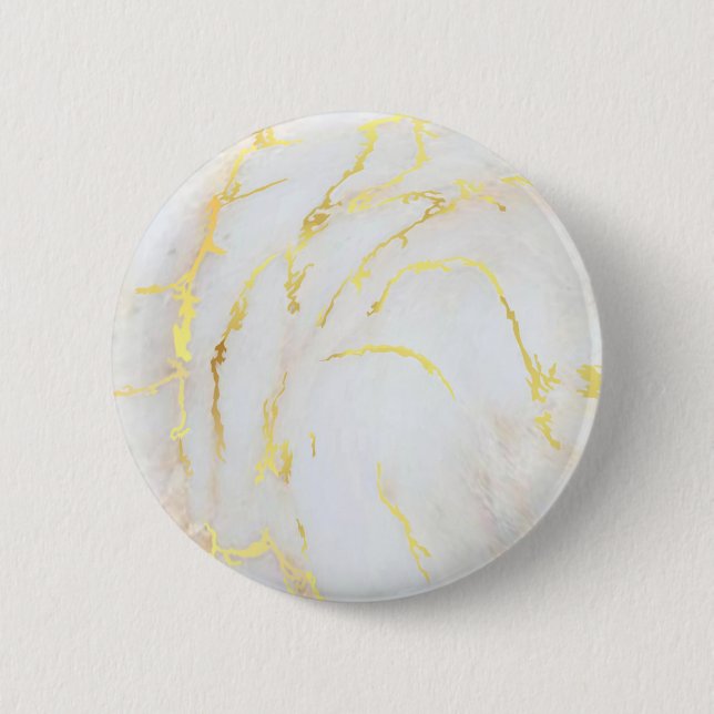 Golden Marble Template Trendy Elegant Custom 6 Cm Round Badge (Front)
