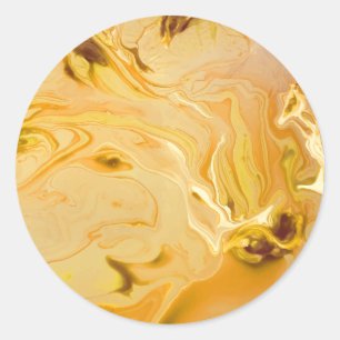 Golden Marble Texture Classic Round Sticker