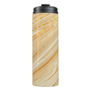 Golden marble texture thermal tumbler