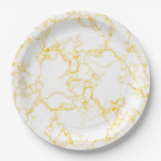 Golden Marble Wedding Paper Plates