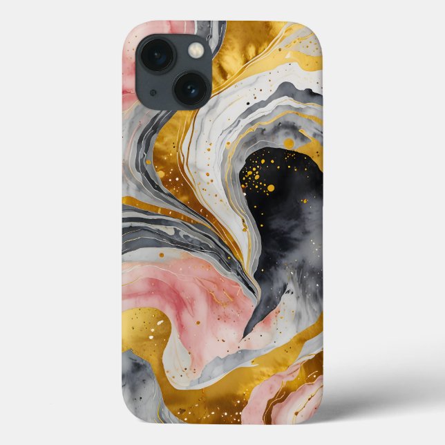 Golden Marble Whirls Case-Mate iPhone Case (Back)