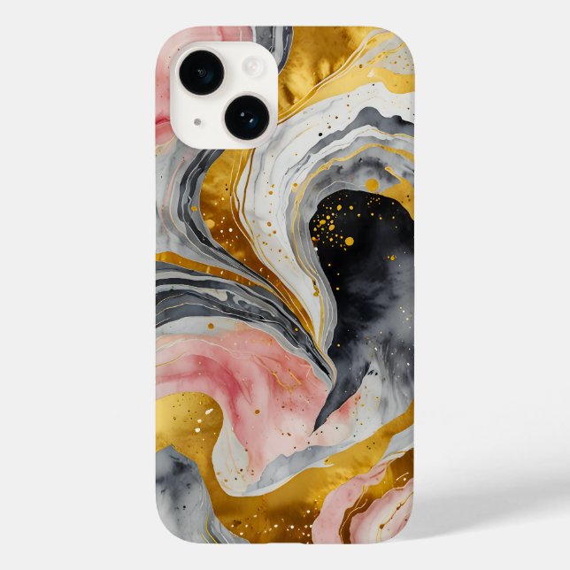 Golden Marble Whirls Case-Mate iPhone Case (Back)