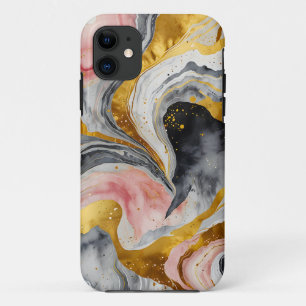 Golden Marble Whirls iPhone 11 Case