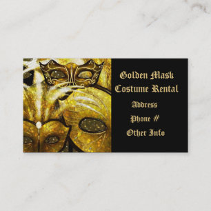Golden Mardi Gras Masks Business Card