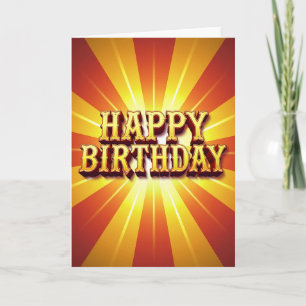 Golden Marquee Birthday Card