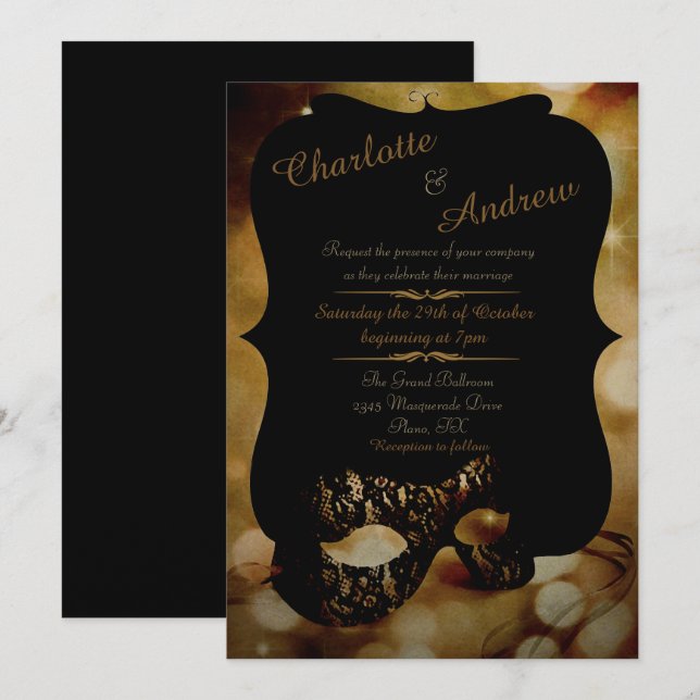 Golden Mask Invitation (Front/Back)