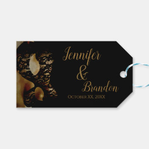 Golden Mask Wedding Favour Gift Tags