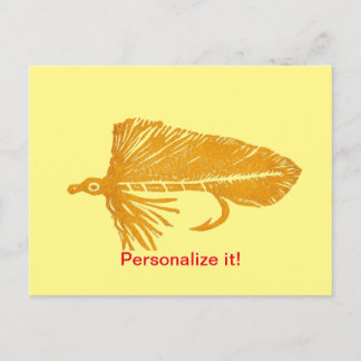 Golden Matuka streamer, fly fishing, fly tying art Holiday Postcard
