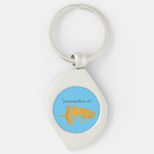 Golden Matuka streamer, fly tying, fly fishing art Key Ring