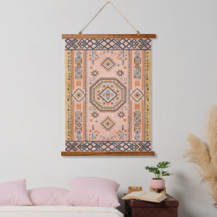 Golden Maze – Modern Moroccan Geometry Hanging Tapestry