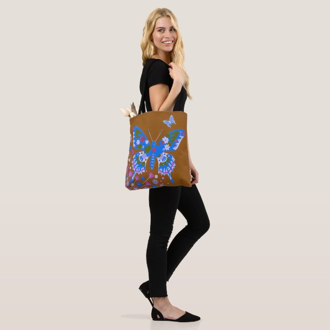 Golden Meadow Butterfly Tote Bag (On Model)