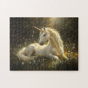 Golden Meadow Unicorn Jigsaw Puzzle