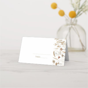 Golden Meadow Watercolor Wildflower Wedding Place Card