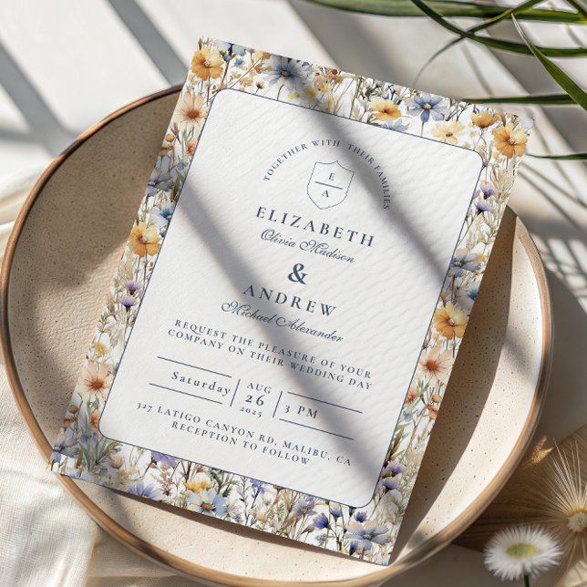 Golden Meadow Wildflower Wedding Invitation (Creator Uploaded)