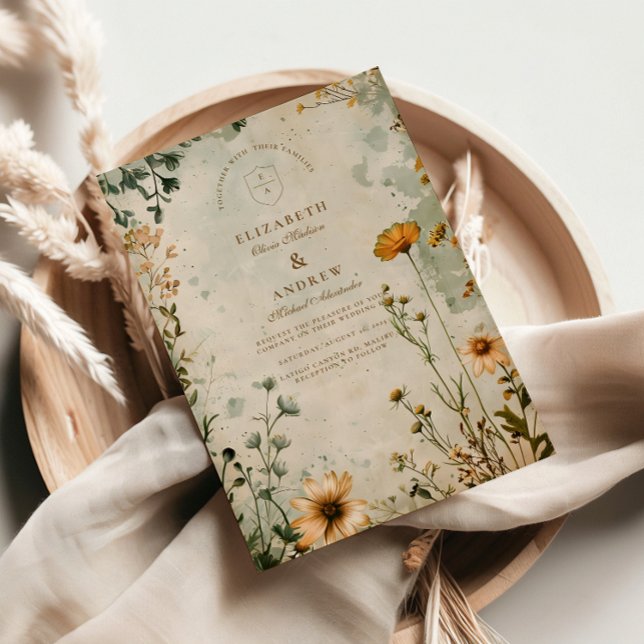 Golden Meadow Wildflower Wedding Invitation (Creator Uploaded)