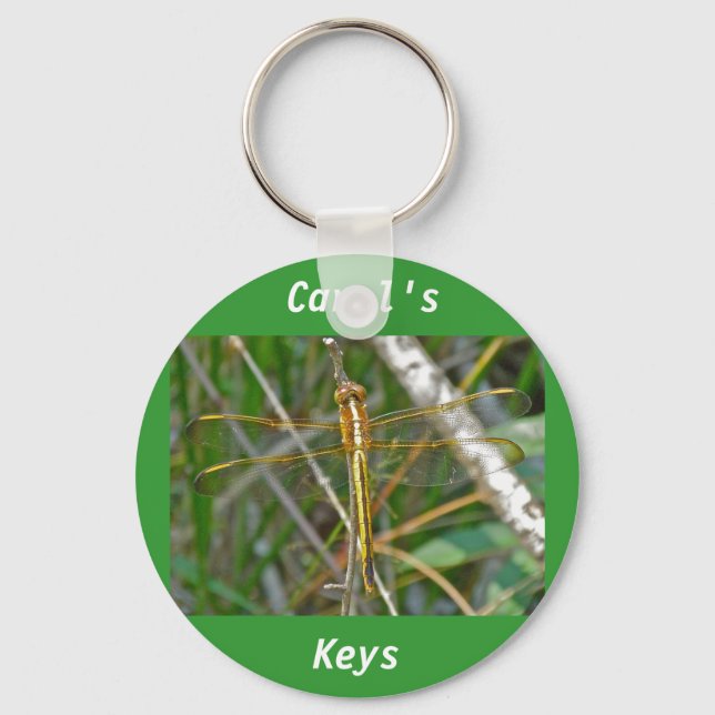 Golden Meadowhawk (Sympetrum) Dragonfly Items Key Ring (Front)
