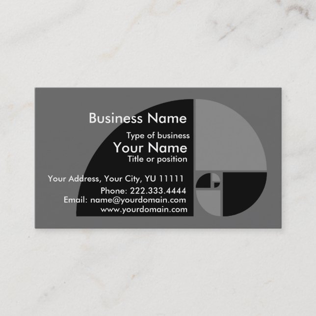 Golden Mean Business Card (Front)