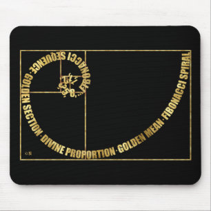Golden Mean, Fibonacci Spiral Mouse Mat