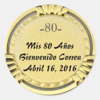 golden-medal sticker or birthday