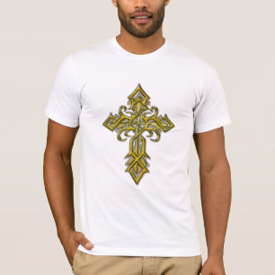 Golden Mediaeval Cross T-Shirt