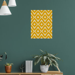 Golden Medina: Yellow Andalusian Moroccan Geometry Poster