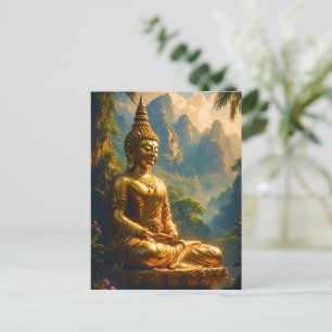 Golden Meditation in the Thai Peaks Postcard
