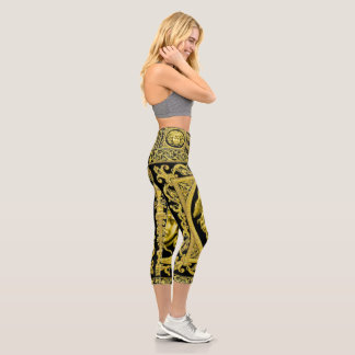 Golden Medusa Classical  Capri Leggings