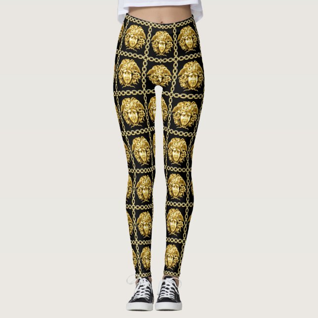 Golden Medusa in Chains Leggings (Front)