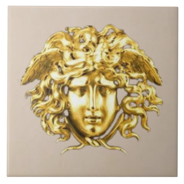 Golden Medusa Wall Tile (Front)