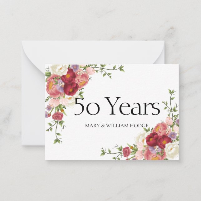 "Golden Memories: Celebrating 50 Years of Love" Card (Front)