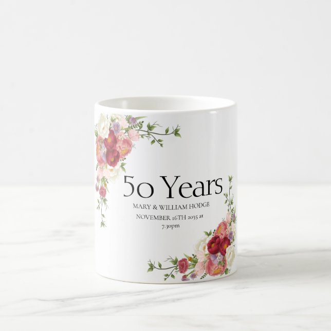 "Golden Memories: Celebrating 50 Years of Love" Coffee Mug (Center)