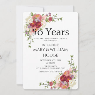 "Golden Memories: Celebrating 50 Years of Love" Invitation