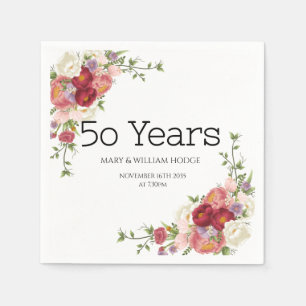 "Golden Memories: Celebrating 50 Years of Love" Napkin