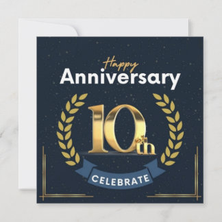 Golden Memories: Modern AnniversaFlat  Holiday Card