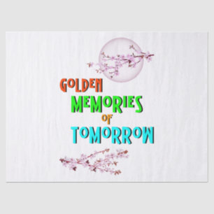 Golden Memories Of Tomorrow blossoms Moon Sakura Tissue Paper