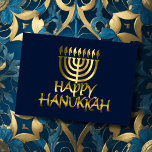 Golden Menorah Flames Happy Hanukkah Card<br><div class="desc">Holiday themed items designed by Umua. Printed and shipped by Zazzle or their affiliates.</div>
