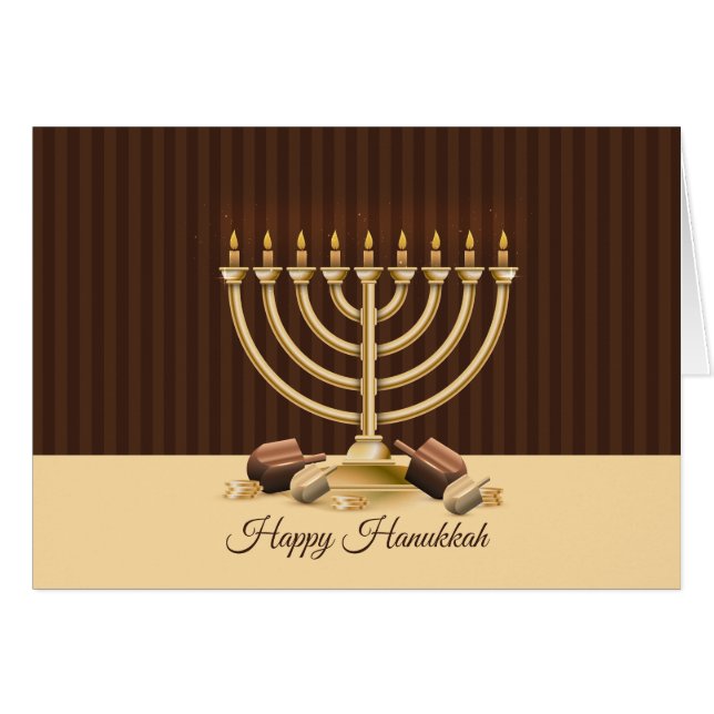 Golden Menorah Hanukkah (Front Horizontal)