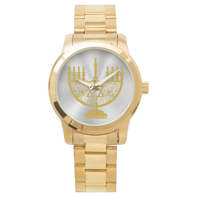 Golden Menorah Watch (Front)