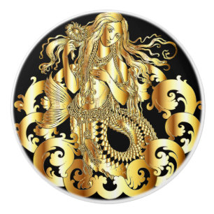 Golden Mermaid Door Pull