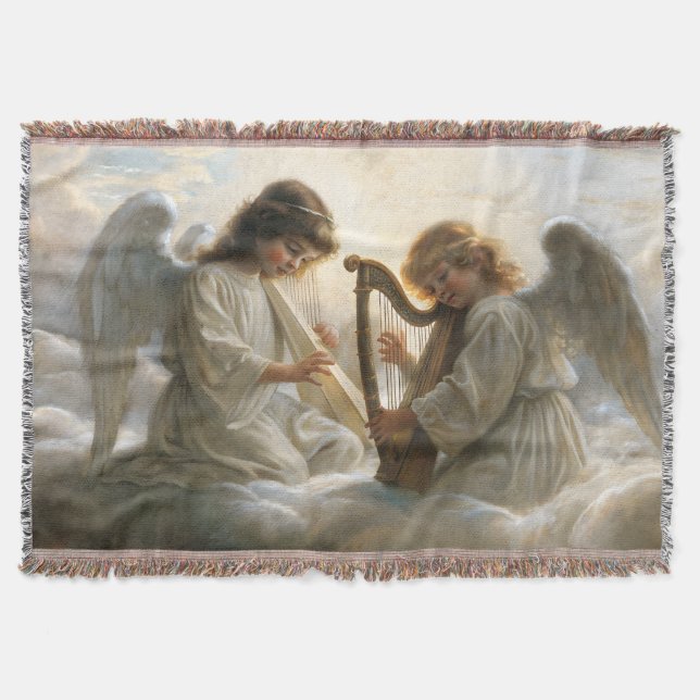 Golden Mermaid Fantasy - Ocean Theme Throw Blanket (Front)