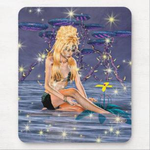 Golden Mermaid Mouse Mat