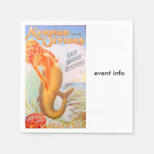 golden mermaid paper napkins