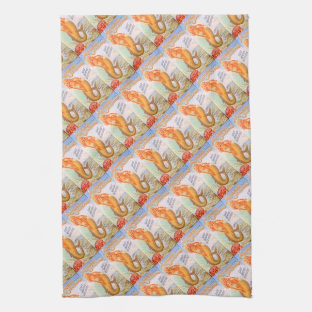 golden mermaids kitchen towel (Vertical)