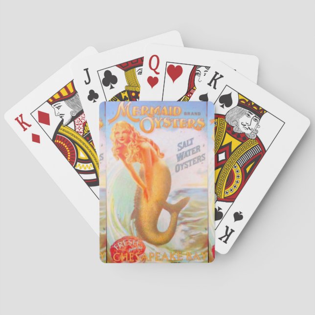 golden mermaids playing cards (Back)