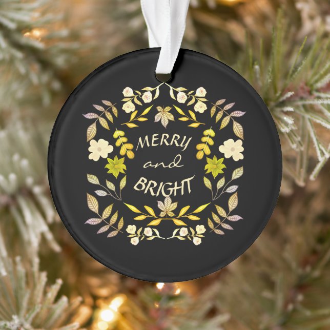 GOLDEN MERRY AND BRIGHT personalised Ornament (Tree)